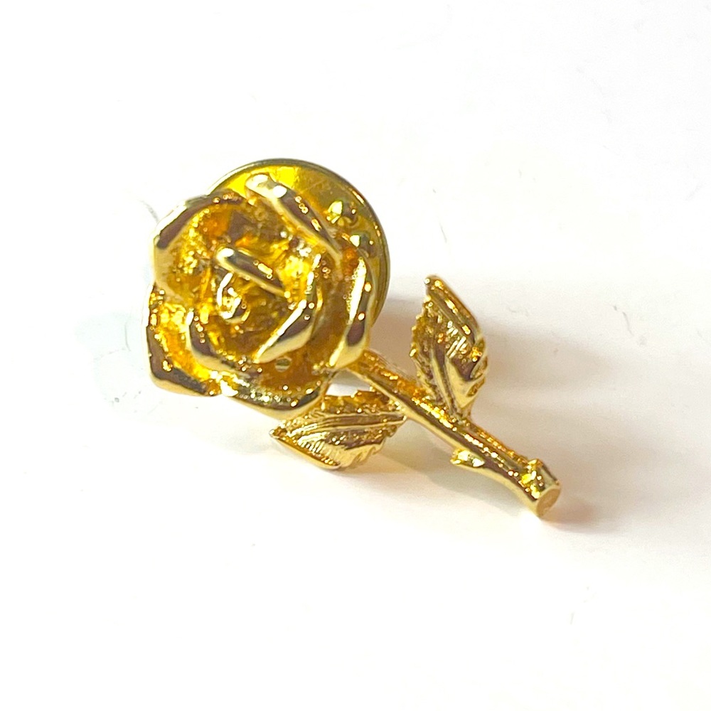Rose Gold Tone Leaves Lapel Hat Tie Pin Souvenir Vintage